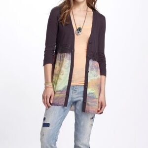 Anthropologie Knitted & Knotted Foliage Empire Cardigan